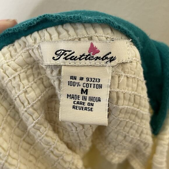 Vtg Women's Babydoll Tunic Racer Back Tank Top Embroidered‎ Boho Chic Y2K Sz M - Picture 5 of 5